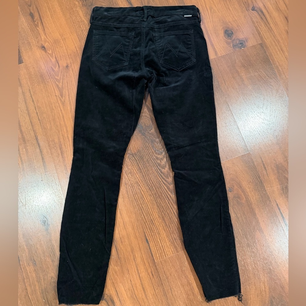 MOTHER velvet The Looker Ankle Fray Pants Black Size 25 - Picture 9 of 10